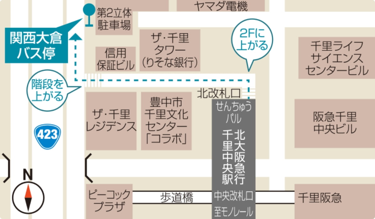 北大阪急行千里中央駅発